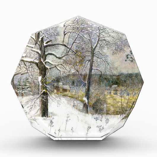 waterverf winterbrug fotoblokken (Voorkant)