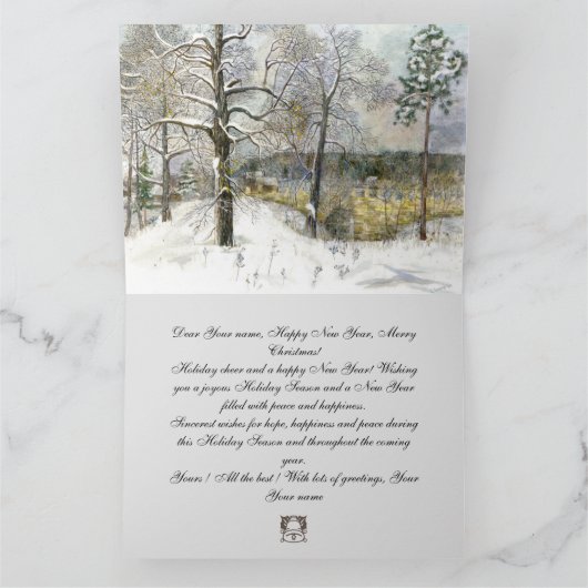 Waterverf winterbrug kaart (Binnen)