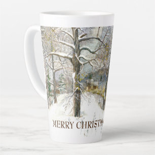 Waterverf winterbrug latte mok