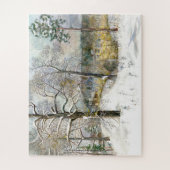 waterverf winterbrug legpuzzel (Verticaal)