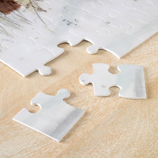 waterverf winterbrug legpuzzel (Zijkant)