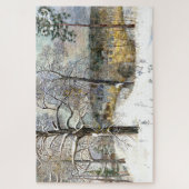 waterverf winterbrug legpuzzel (Verticaal)