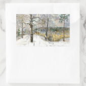 waterverf winterbrug rechthoekige sticker (Tas)