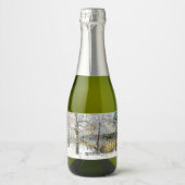 waterverf winterbrug sparkling wijnetiket (Voorkant)