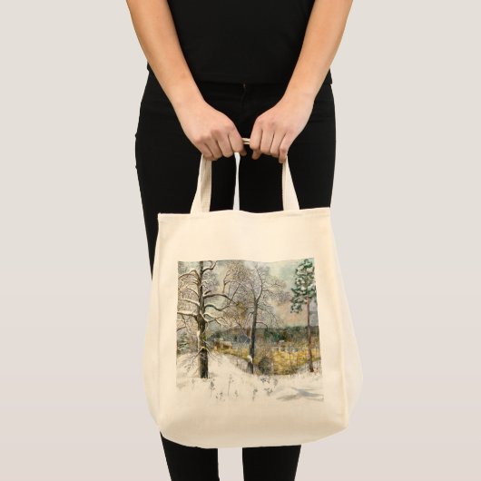 waterverf winterbrug tote bag (Voorkant (product))