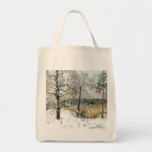 waterverf winterbrug tote bag (Voorkant)