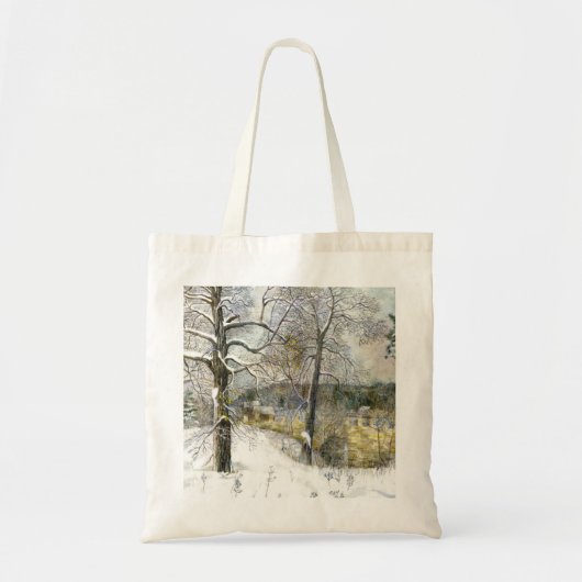 waterverf winterbrug tote bag (Voorkant)