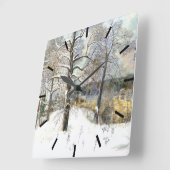 waterverf winterbrug vierkante klok (Hoek)