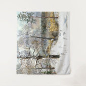 waterverf winterbrug wandkleed (Voorkant)