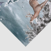 Waterverf winterdeer en konijnenlandschap tissuepapier (Detail)