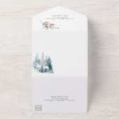 Waterverf winterdeer en oliage bruiloft all in one uitnodiging (Buitenkant)