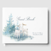 Waterverf winterdeer en oliage bruiloft gastenboek (Voorkant)