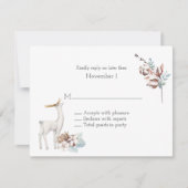 Waterverf winterdeer en oliage RSVP Kaart (Voorkant)