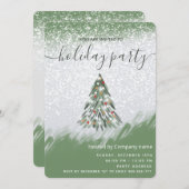 Waterverf winterdenboomvakantiebedrijf kaart (Voorkant / Achterkant)