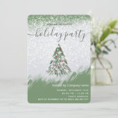 Waterverf winterdenboomvakantiebedrijf kaart (Staand voorkant)