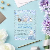 Waterverf winterdieren verjaardag kinderen acryl uitnodigingen (Insitu (Huwelijk))