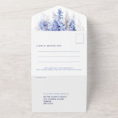 Waterverf - winterevenement blauwe avond liefdadig all in one uitnodiging (Buitenkant)