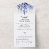 Waterverf - winterevenement blauwe avond liefdadig all in one uitnodiging (Binnen)