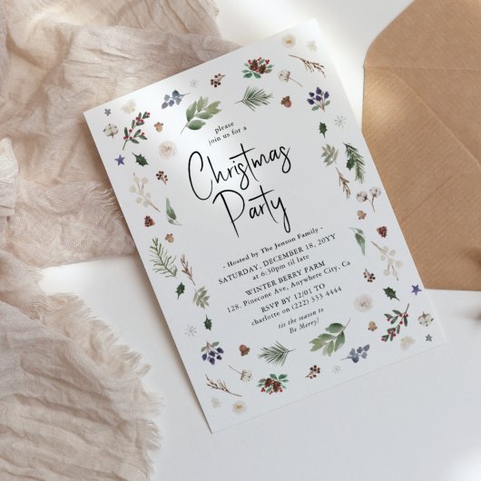 Waterverf Winterfeest kerstfeest Kaart