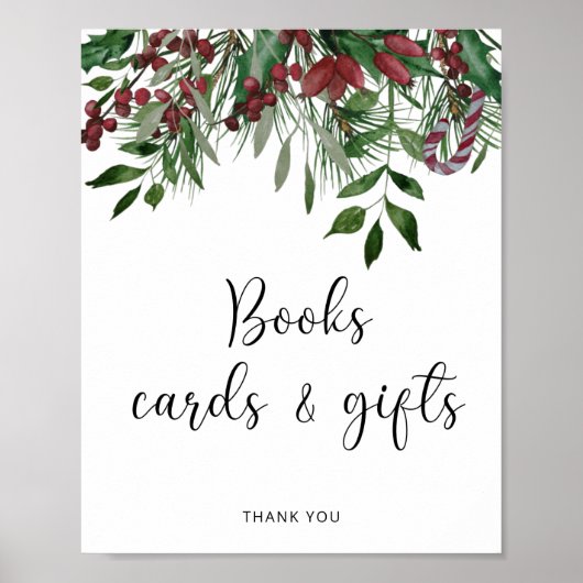 Waterverf winterflorastekaarten en geschenken poster (Voorkant)