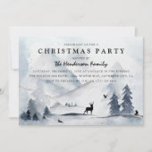 Waterverf Wintergebergte kerstfeest Kaart (Voorkant)