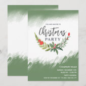 Waterverf wintergroen Kerstfeest Kaart (Voorkant / Achterkant)