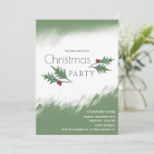 Waterverf wintergroen Kerstfeest Kaart (Staand voorkant)