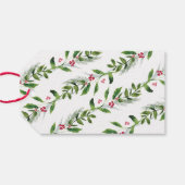 Waterverf Wintergroen Modern Kerstmis Cadeaulabel (Achterkant Horizontaal)