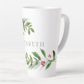 Waterverf Wintergroen Modern Kerstmis Latte Mok (Rechterhoek)