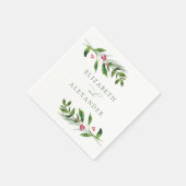 Waterverf Wintergroen Modern Kerstmis Servet (Hoek)