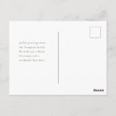 Waterverf Wintergroen Moderne kerstfoto Briefkaart (Achterkant)