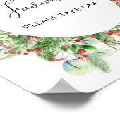 Waterverf wintergroen poster voor het zingen van F (Hoek)