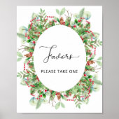 Waterverf wintergroen poster voor het zingen van F (Voorkant)