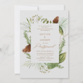 waterverf wintergroen uitgesteld Bruiloft Kaart (Voorkant)