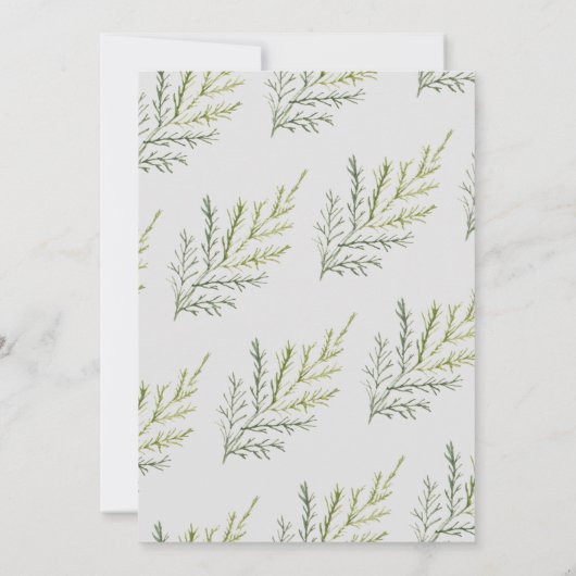 waterverf wintergroen uitgesteld Bruiloft Kaart (Achterkant)