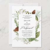 waterverf wintergroen uitgesteld Bruiloft Kaart (Voorkant)