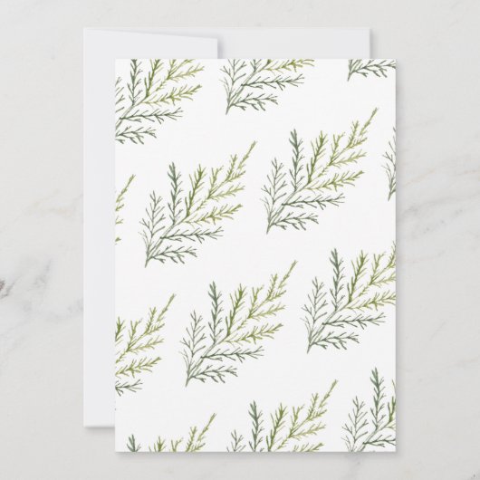 waterverf wintergroen uitgesteld Bruiloft Kaart (Achterkant)