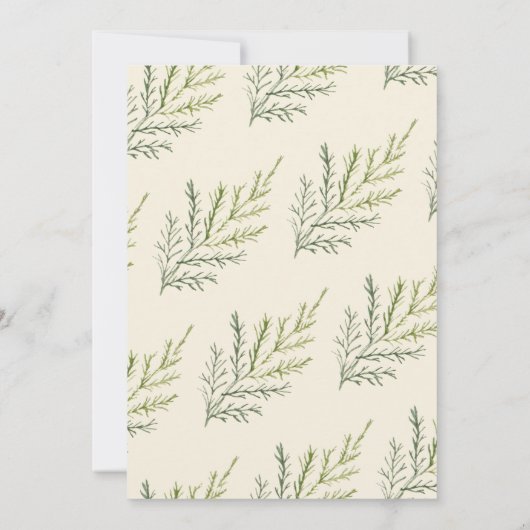 Waterverf Wintergroen Uitgestelde bruiloft Kaart (Achterkant)