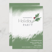 Waterverf wintergroen Vakantiefeest Kaart (Voorkant / Achterkant)