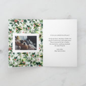 Waterverf Wintergroen Vrolijk kerstfeest Foto Feestdagen Kaart (Binnen)