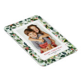 Waterverf Wintergroen Vrolijk kerstfeest Foto Magneet (Rechterzijde)