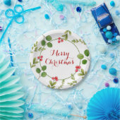 Waterverf wintergroene kerstfeest papieren bordje (Feest)