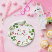 Waterverf wintergroene kerstfeest papieren bordje (Feest)