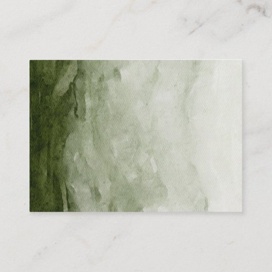 Waterverf Wintergroene pine-boom en witte bloemen Informatiekaartje (Achterkant)