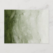 Waterverf Wintergroene pine-boom en witte bloemen Uitnodiging Briefkaart (Achterkant)