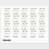 Waterverf Wintergroene pine-boom en witte bloemen Vierkante Sticker (Vel)