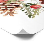 Waterverf wintergroene sinusboom en pijnkanon poster (Hoek)