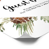 Waterverf wintergroene sinusboom en pijnkanon poster (Hoek)