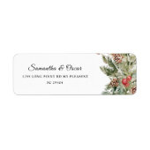 Waterverf wintergroene sinusboom en pijnkloon etiket (Voorkant)