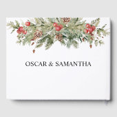 Waterverf wintergroene sinusboom en pijnkloon gastenboek (Achterkant)